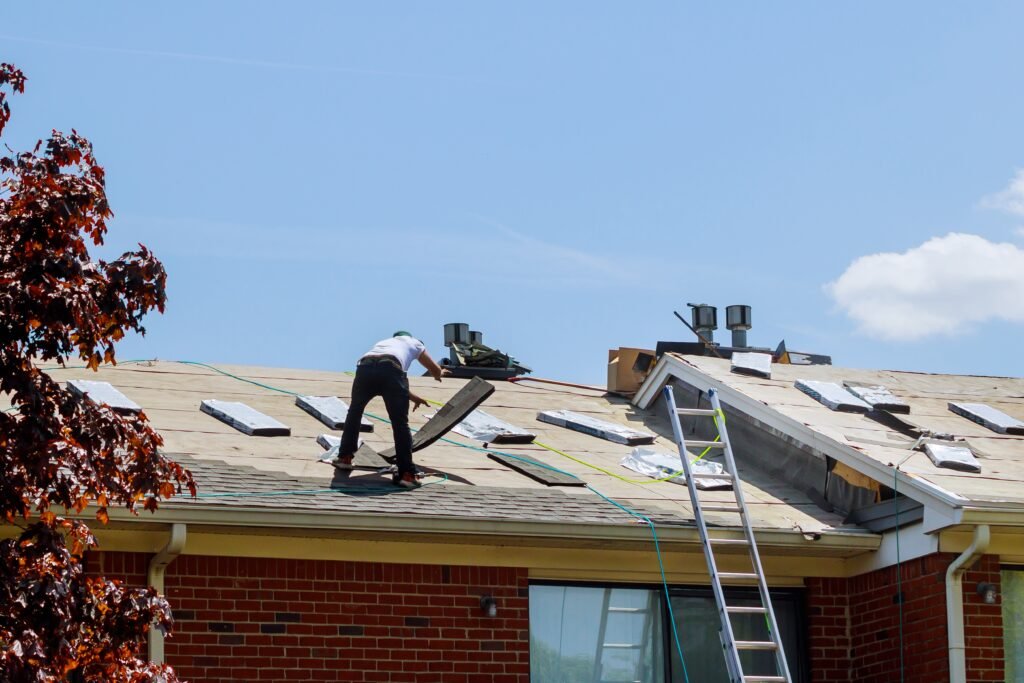Roof Repair Contractor Working on a Roof